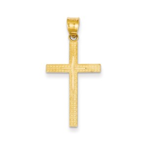 14K Diamond  Cut Latin Cross Pendant