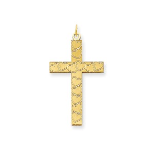 14K Laser Designed Cross Pendant