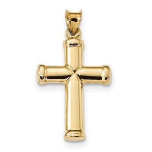 14k Polished Stamping Cross Pendant