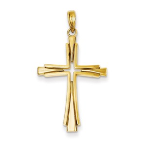 14k Polished Solid Cross Pendant