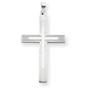 14k White Cross Charm