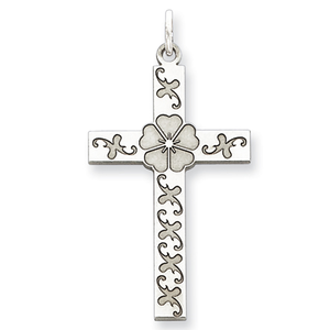 Sterling Silver Laser Designed Cross Pendant