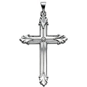 14K White Gold CROSS PENDANT