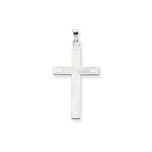 14k White Gold Cross Pendant