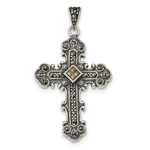 Sterling Silver Marcasite Cross Pendant