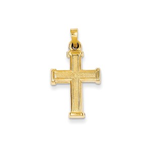 14k Hollow Latin Cross Pendant