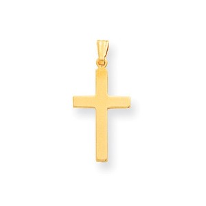 14k Satin Cross Pendant