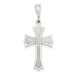 14k White Gold Cross Pendant