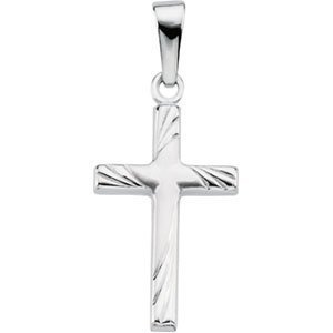 14K White Gold CROSS PENDANT