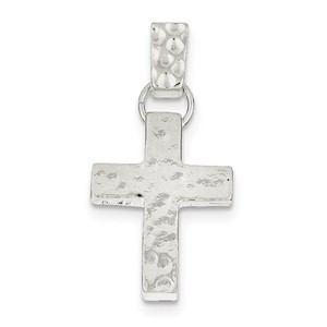 Sterling Silver Hammered Latin Cross Pendant