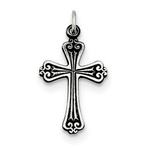 Sterling Silver Antiqued Cross Charm