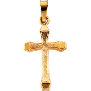 14K Yellow Gold CROSS PENDANT W DESIGN