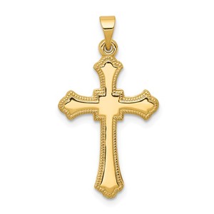 14k Budded Cross Pendant