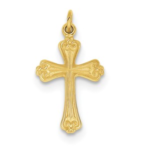 Sterling Silver   24k Gold  plated Cross Charm