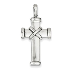 14k White Gold Latin Cross Pendant