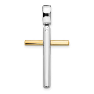 Leslie  s 14K Two tone Polished Cross Pendant