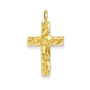 14k Nugget Cross Pendant