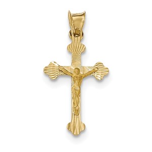 14k Polished Satin and D C Crucifix Pendant