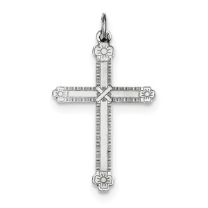 SS Laser Designed Cross Charm