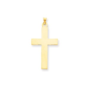 14K Polished Cross Charm