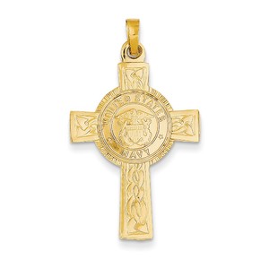 14k Cross w Navy Insignia Pendant