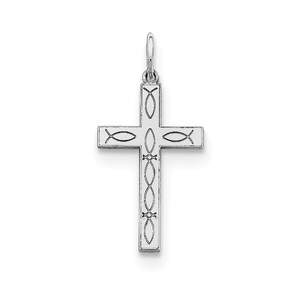 Sterling Silver Laser Designed Cross Pendant