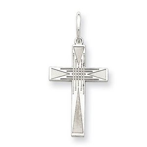 Sterling Silver Laser Designed Cross Charm
