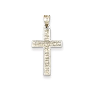 14K White Gold Cross Pendant