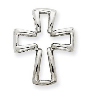 14k White Gold Cross Pendant
