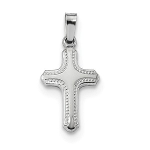 14k White Gold Polished Fancy Cross Pendant