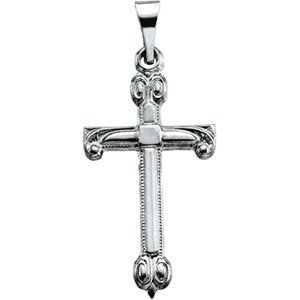 14K White Gold CROSS PENDANT