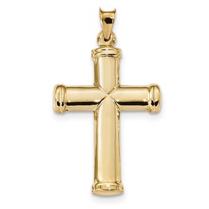 14k Polished Stamping Cross Pendant