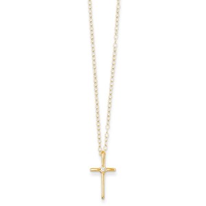 14k Madi K  01ct Diamond Cross Necklace