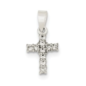Sterling Silver CZ Cross Pendant