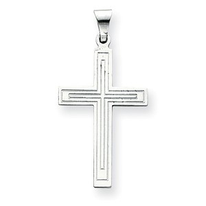 14k White Gold Cross Pendant