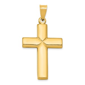 14k Polished Stamping Cross Pendant