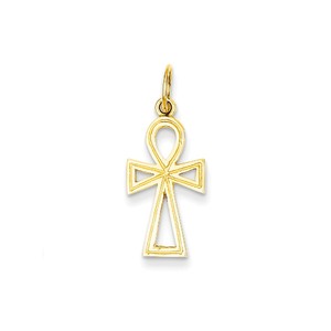 14k Ankh Cross Charm