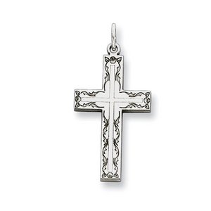 Sterling Silver Laser Designed Cross Charm