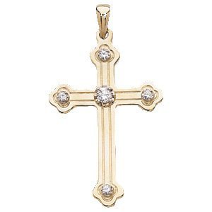 CROSS PENDANT W DIAMOND