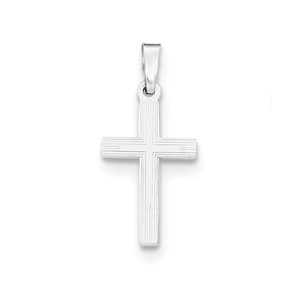 14K White Gold Polished Latin Cross Pendant