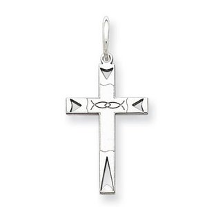 Sterling Silver Laser Designed Cross Pendant