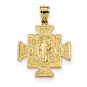 14k San Benito 2 Sided Cross Pendant