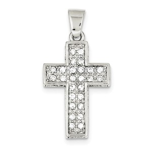 Sterling Silver CZ Latin Cross Pendant