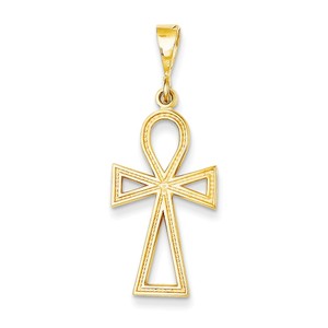 14k Ankh Cross Charm