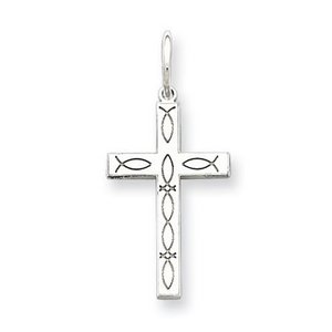 Sterling Silver Laser Designed Cross Charm