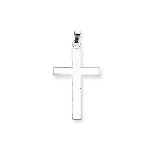 14k White Gold Florentine Cross Pendant