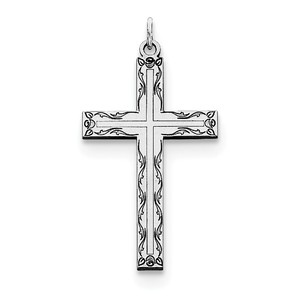Sterling Silver Laser Designed Cross Pendant