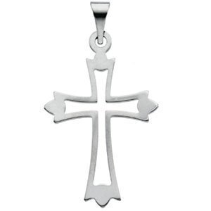 14K White Gold CROSS PENDANT