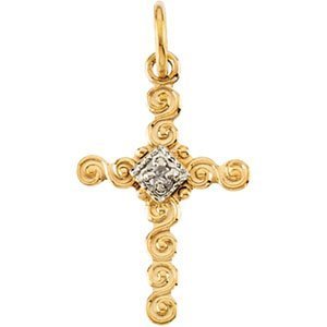 CHILD S CROSS PENDANT W DIAMOND