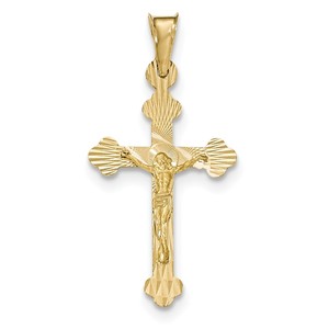 14k Polished Satin and D C Crucifix Pendant